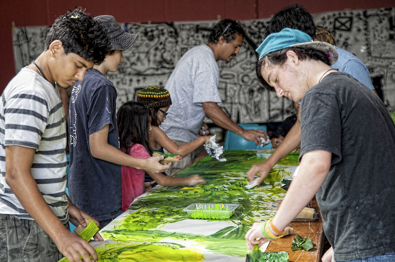 Young artists at working on final design